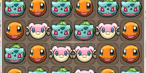 Match-three gameplay in Pokemon Shuffle.