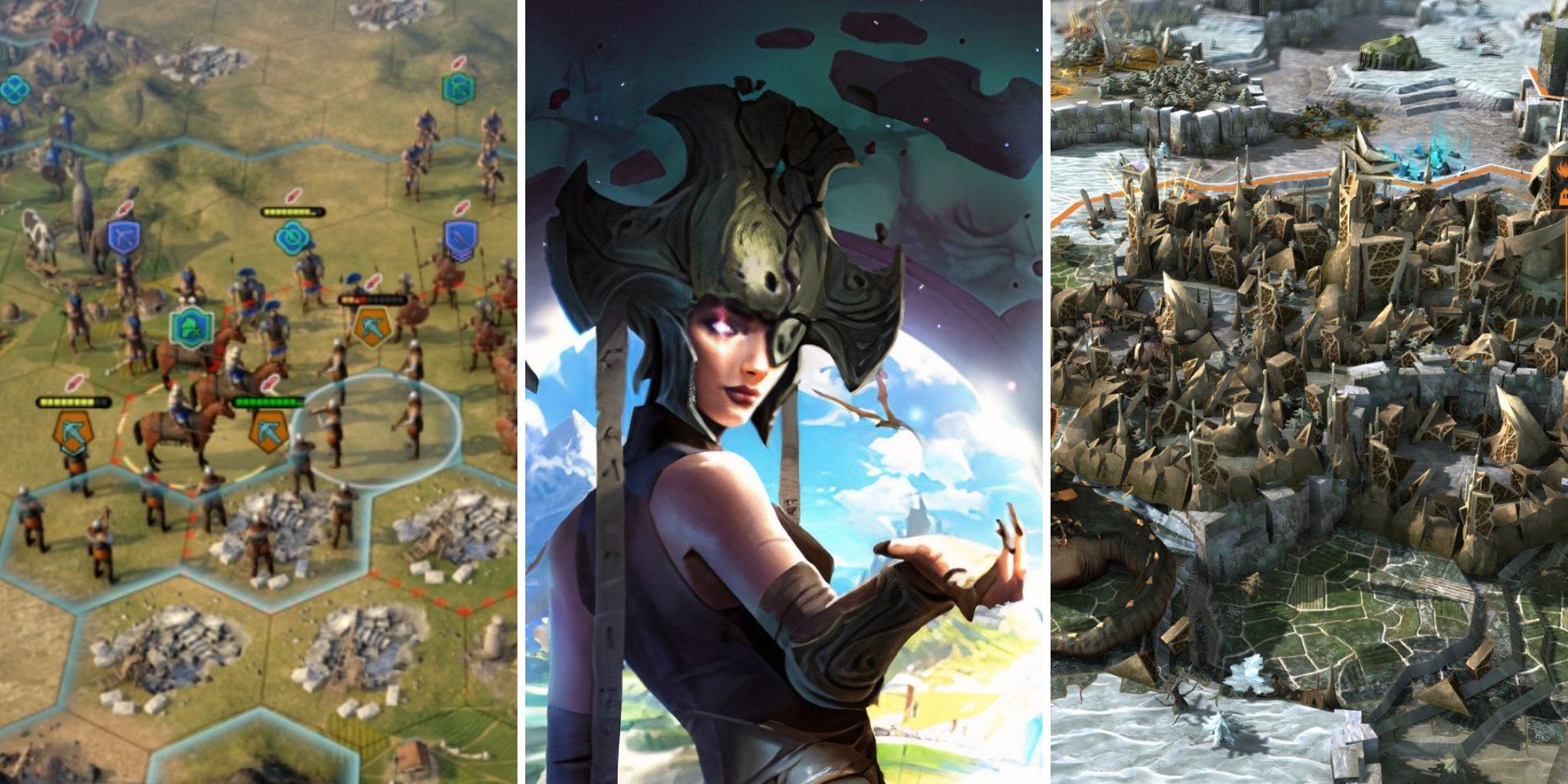 A grid showing the games Old World, Age of Wonders 4, and Endless Legend