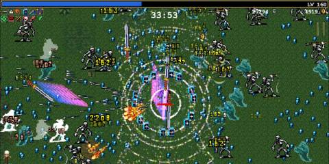 Fighting in Vampire Survivors