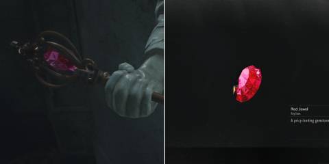 The Scepter With The Red Jewel & The Red Jewel After Being Removed 