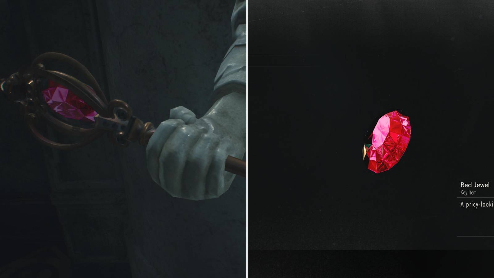 The Scepter With The Red Jewel & The Red Jewel After Being Removed 