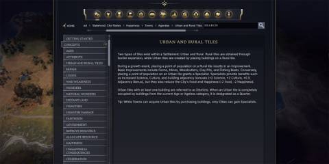 urban and rural tiles civilopedia civ 7