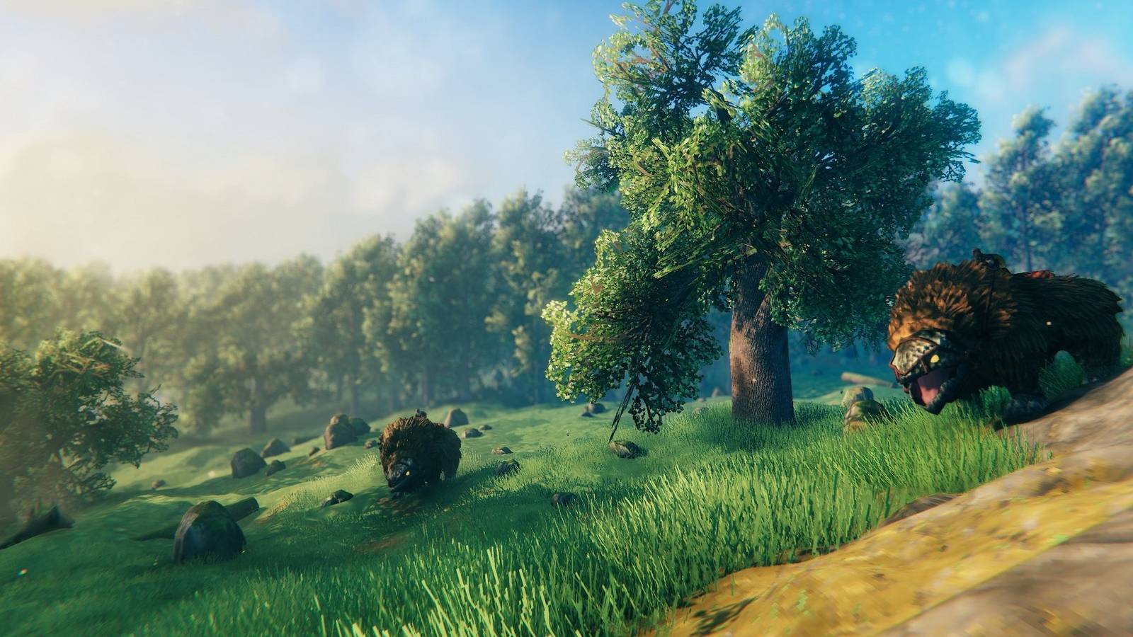 Valheim player black marble pyramid base