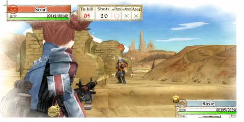 rosie shooting at an enemy