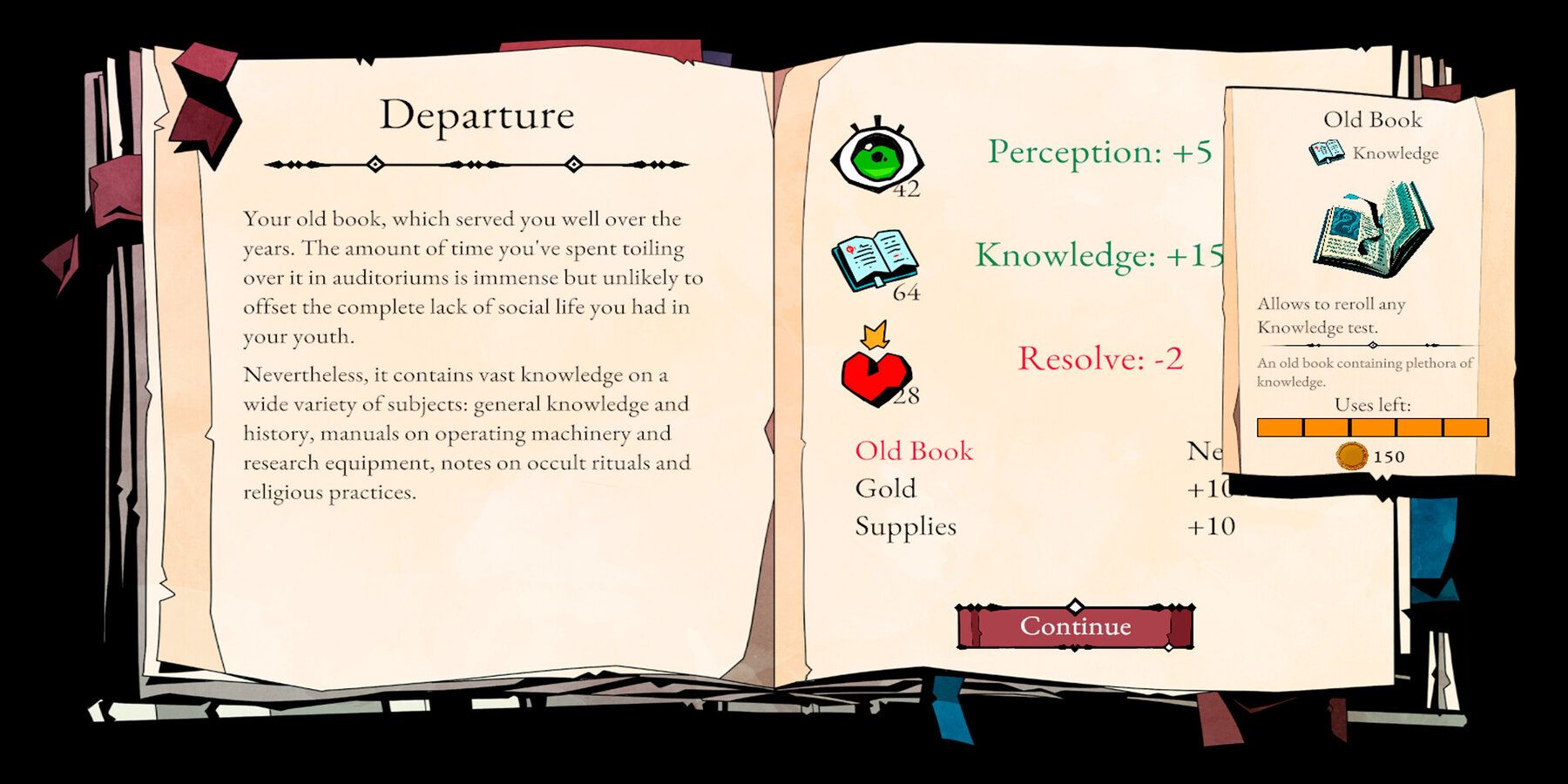 Void Sails - Departure book and stats