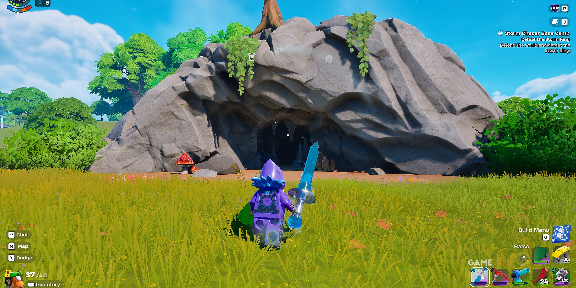 where to find Grassland Caves in LEGO Fortnite Odyssey 