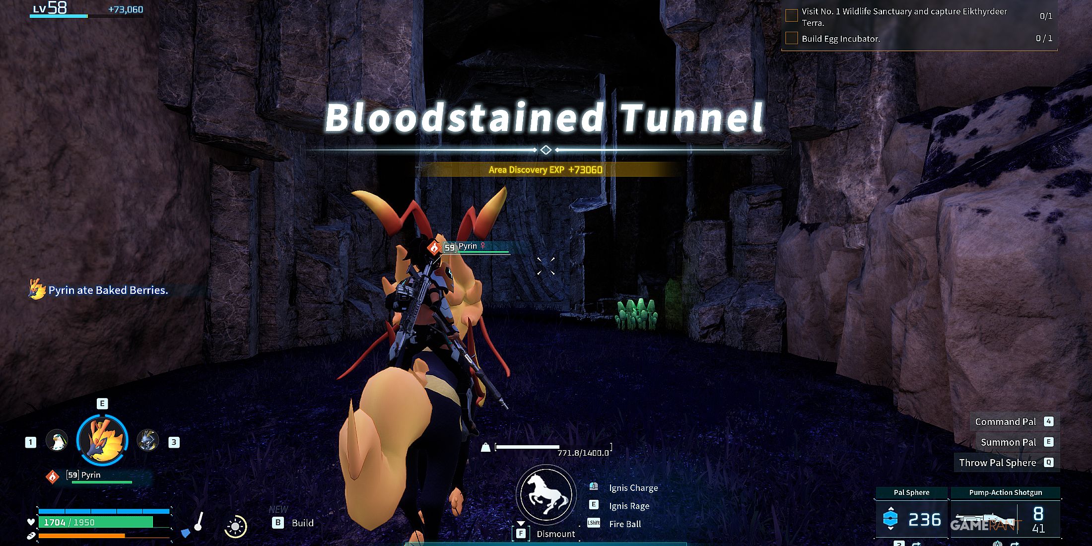 where to find the Bloodstained Tunnel in Palworld 