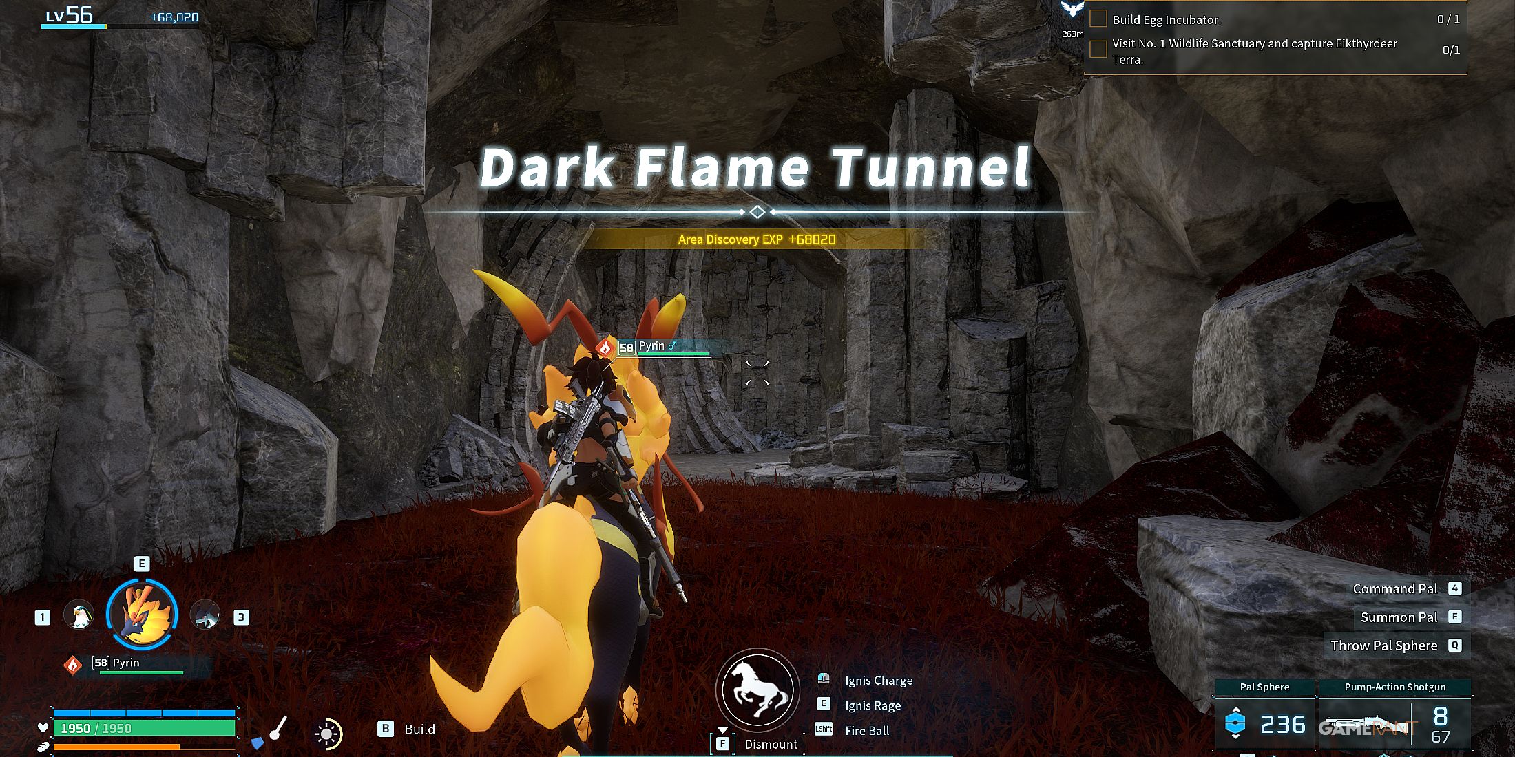 where to find the Dark Flame Tunnel in Palworld 