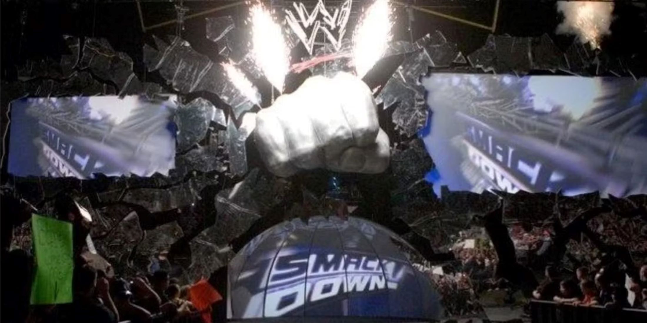 wwe smackdown fist with pyro