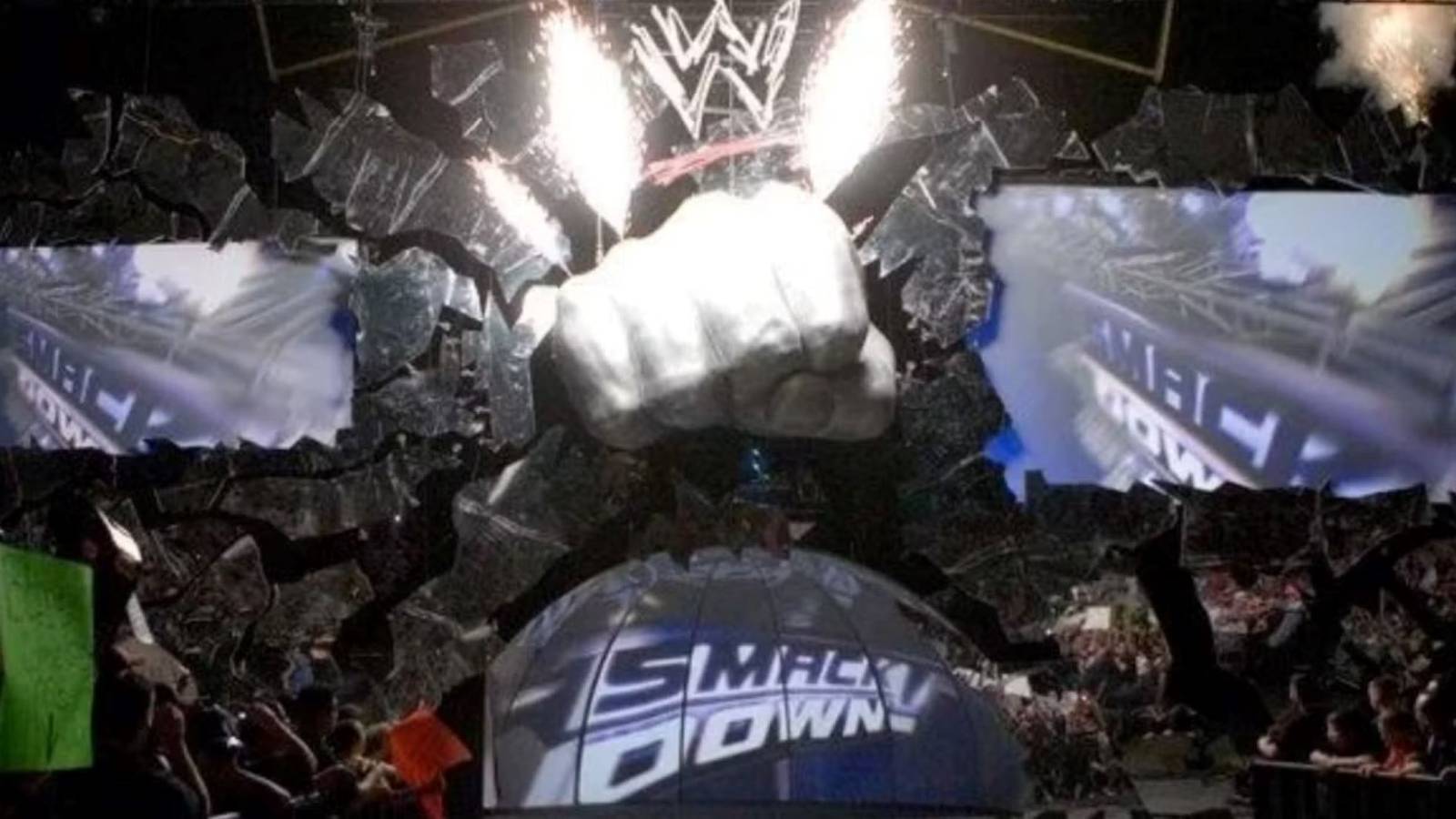 wwe smackdown fist with pyro