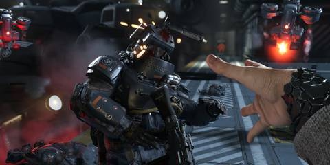 Blazkiwicz throwing a tomahawk into a Nazi in Wolfenstein 2 The New Colossus