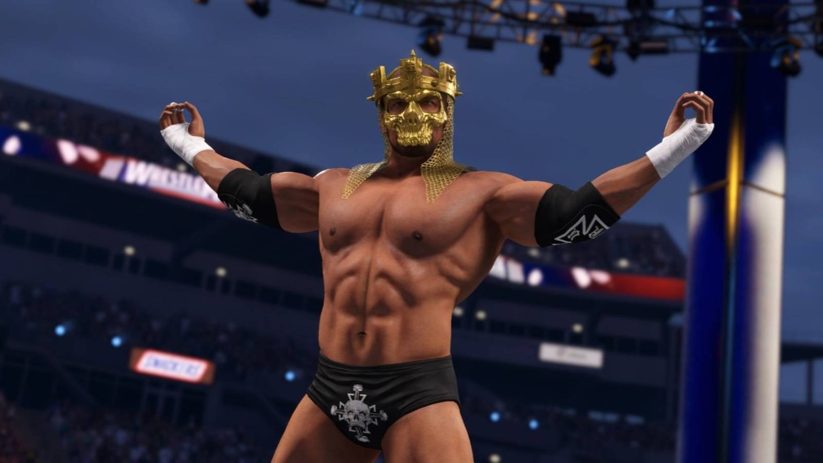 wwe 2k24 triple h king of kings model in stadium