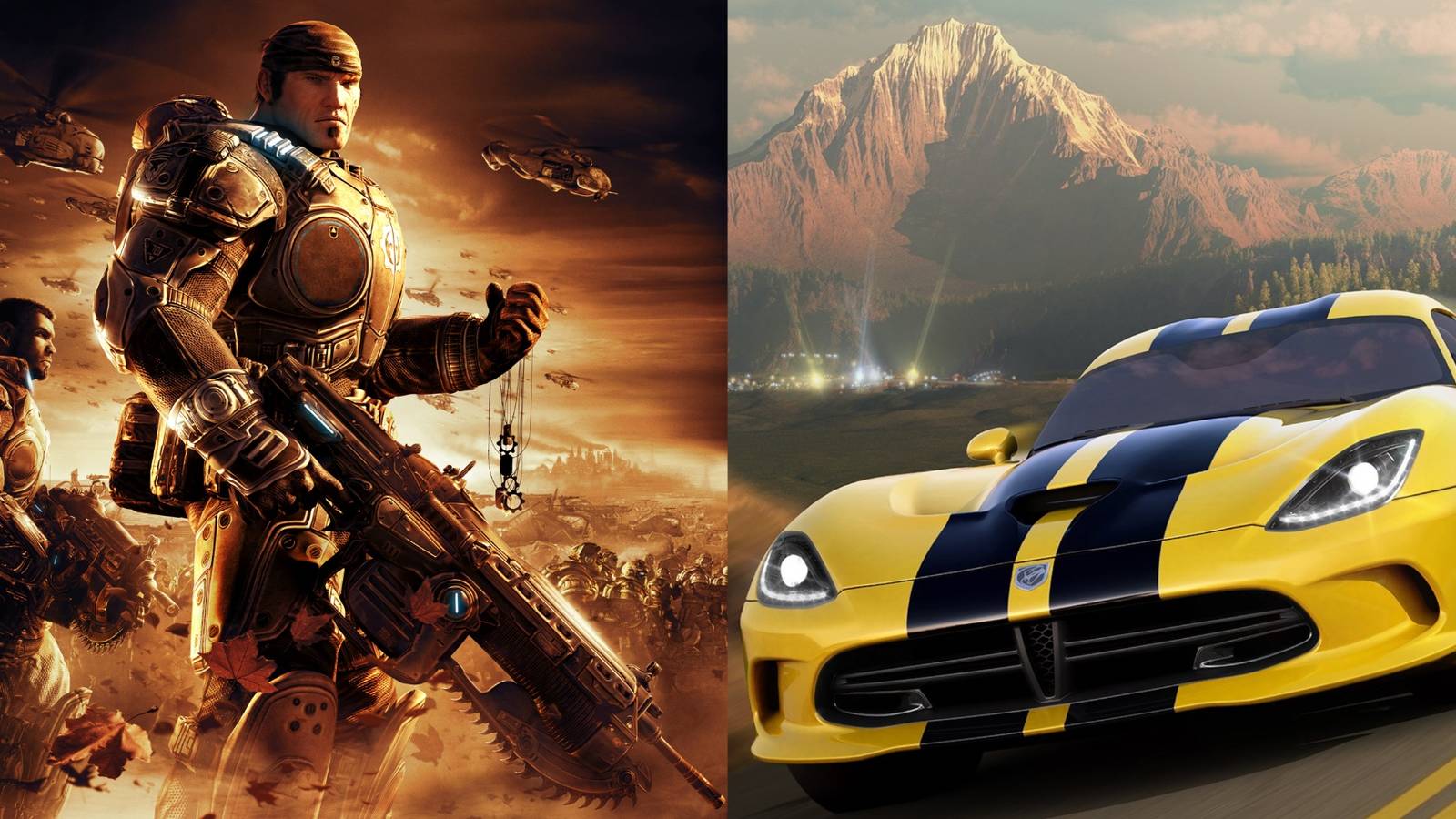 collage with Gears of War 2 and Forza Horizon 1