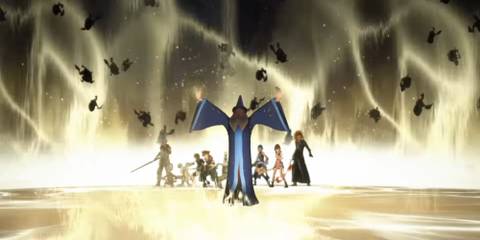 Yen Sid creates a Corridor of Light for the guardians of light.