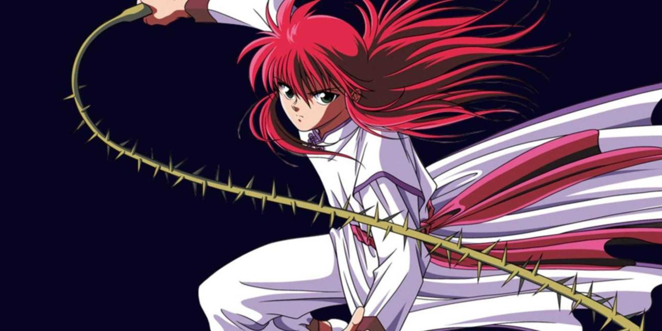 Yoko Kurama with rose whip in yu yu hokusho