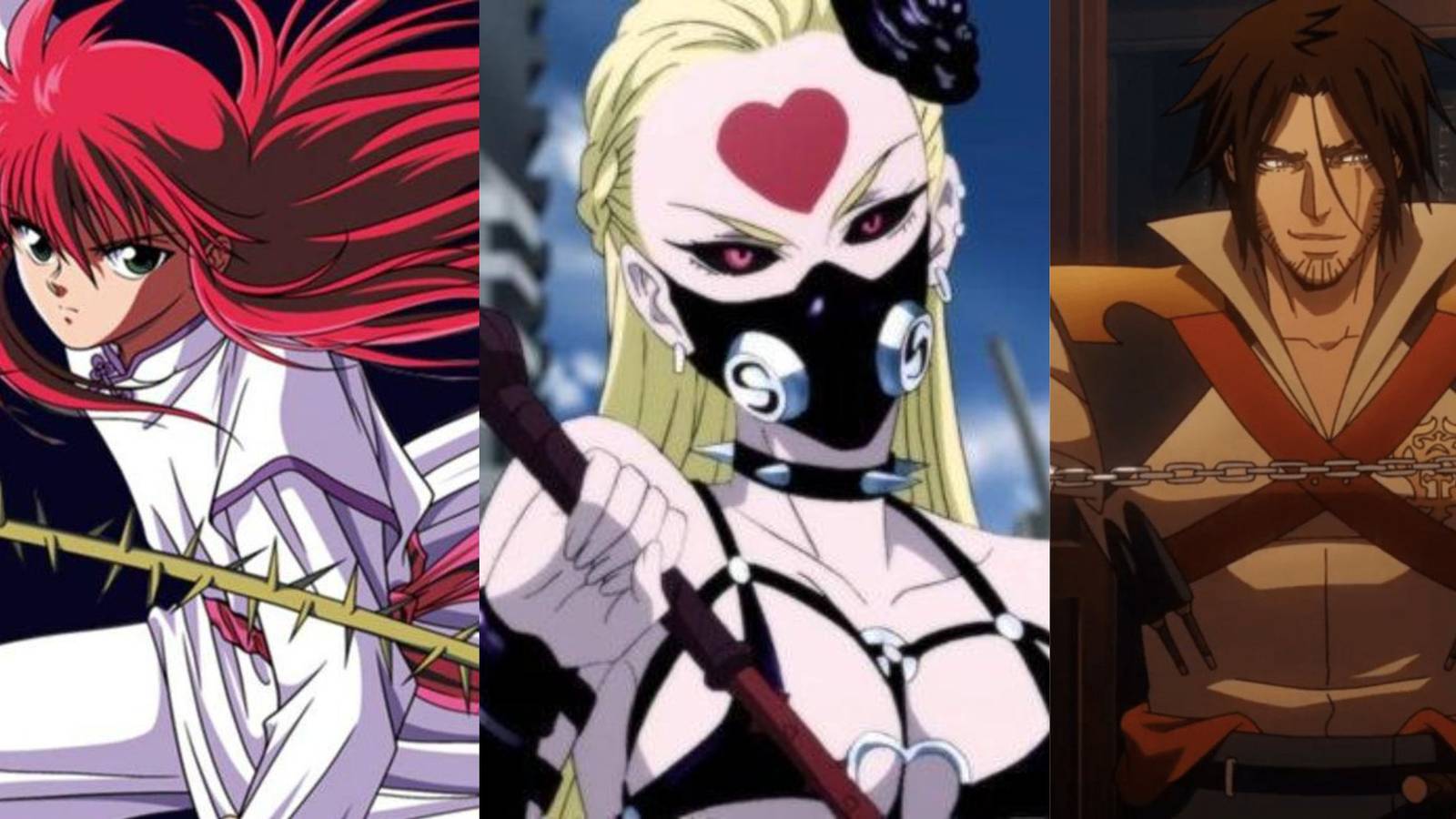 yu yu hakusho, one punch man, castlevania