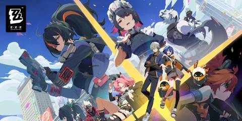 A key visual for Zenless Zone Zero's Version 1.0 showing Zhu Yuan and Ellen.