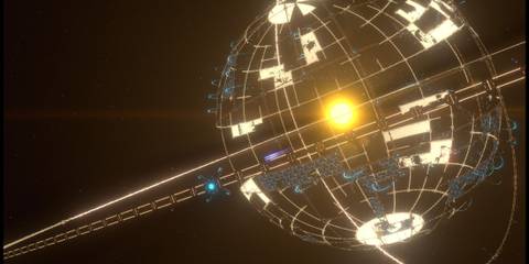 Beginning of Construction Around a Star in Space in Dyson Sphere Program