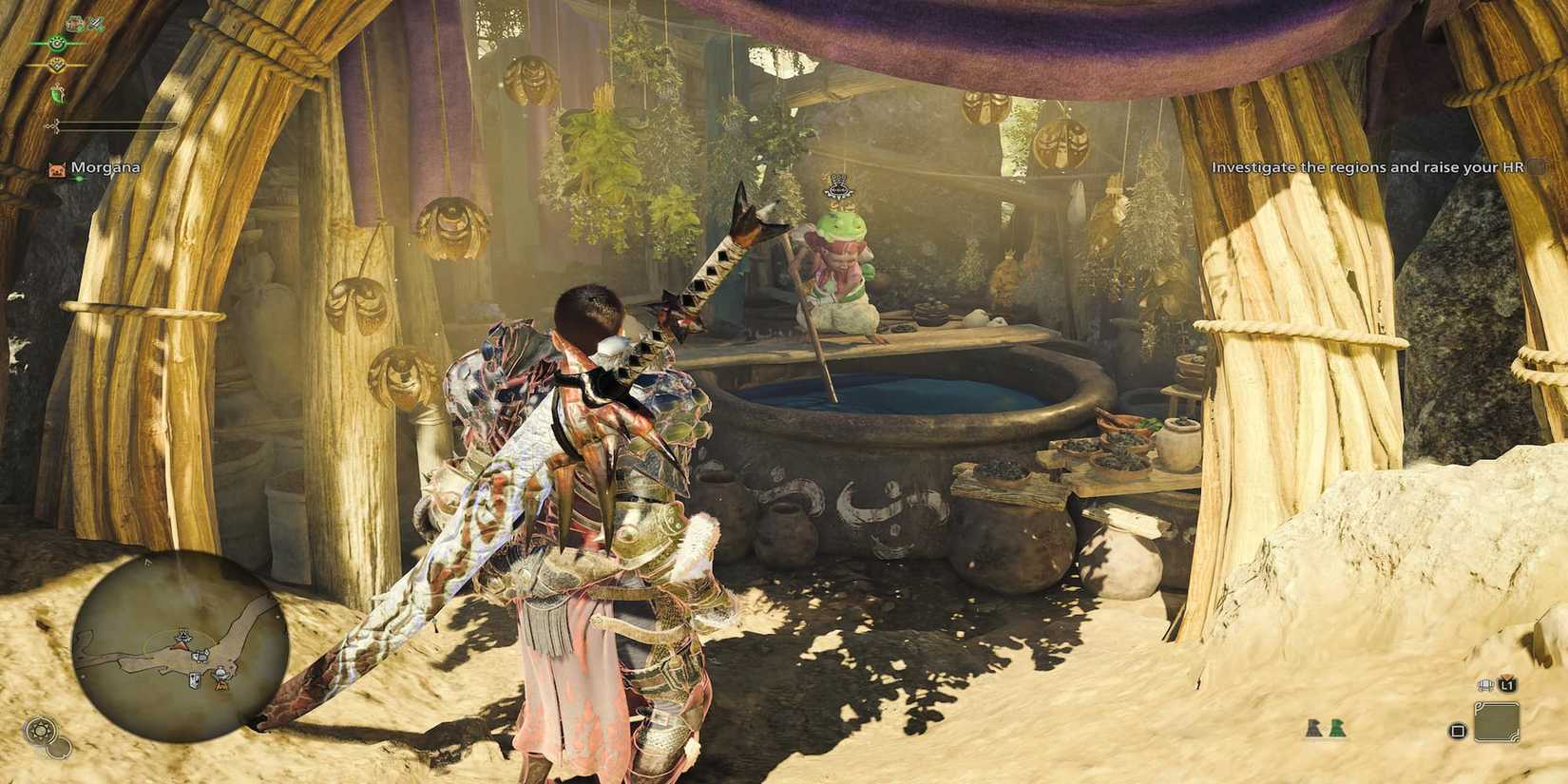 The Player Standing In Front Of The Melding Pot 