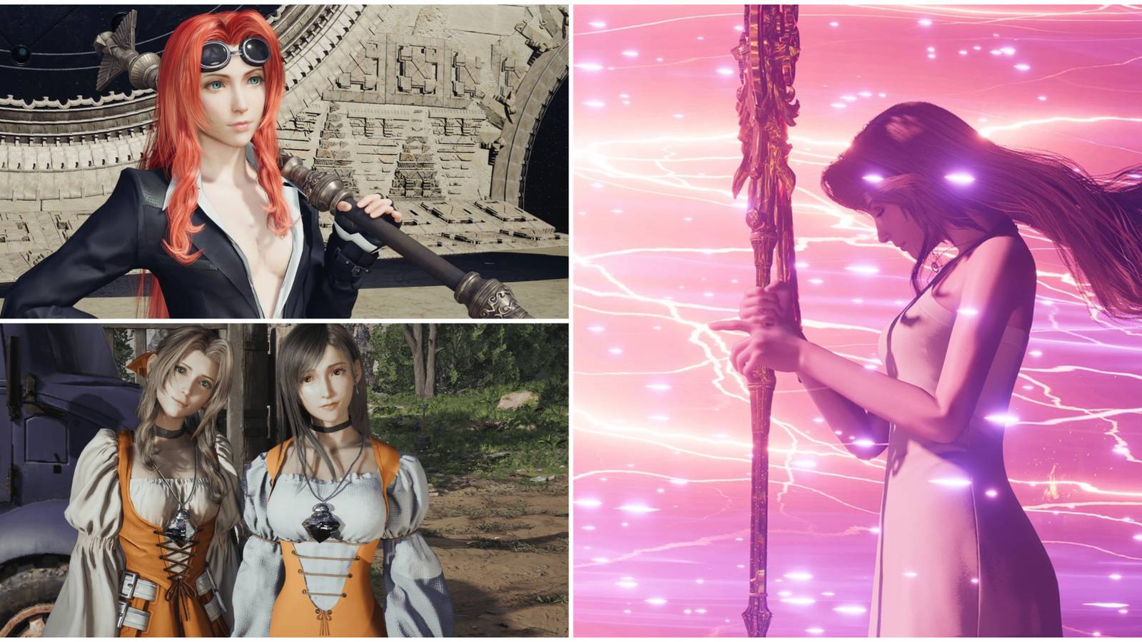 FF7 Rebirth Aerith Mods- Aerith of the Turks Tifa and Aerith as Garnet Rinoa Outfit for Aerith