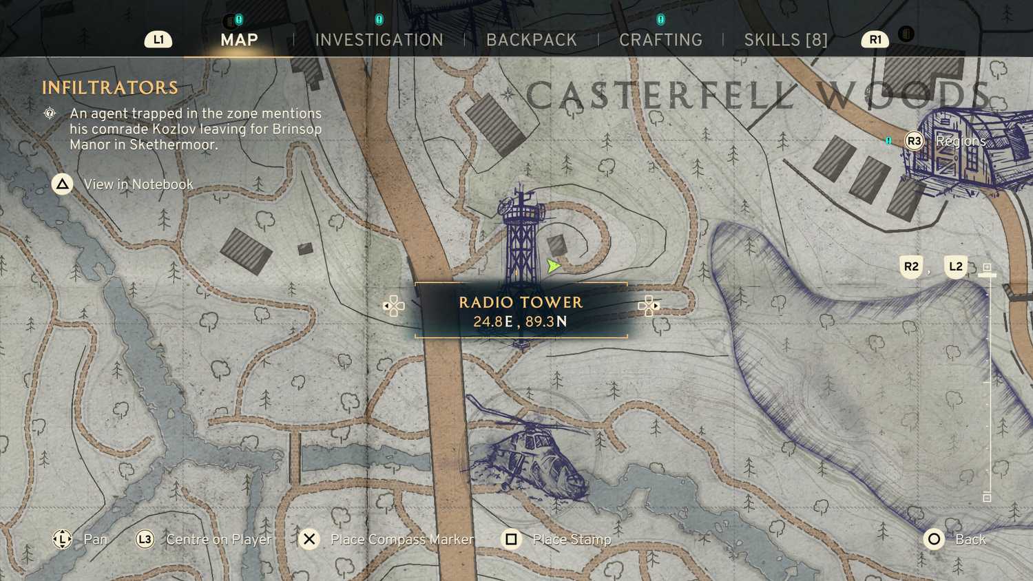 Localização da torre