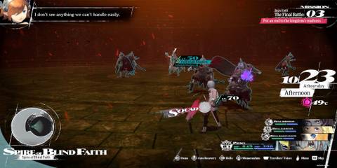 The Player Facing A Group Of Skeletons