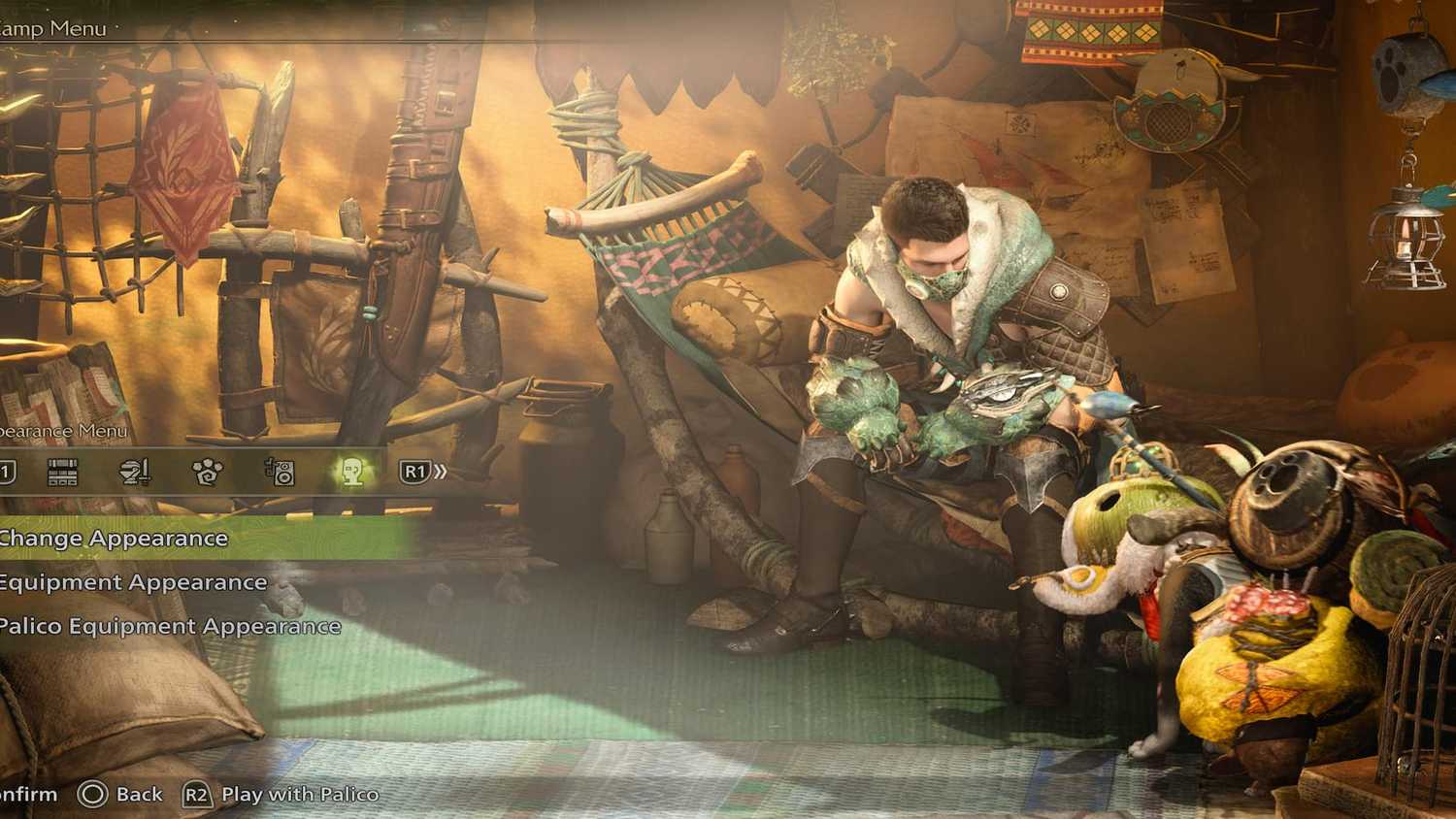 Como mudar a aparência do caçador e do Palico