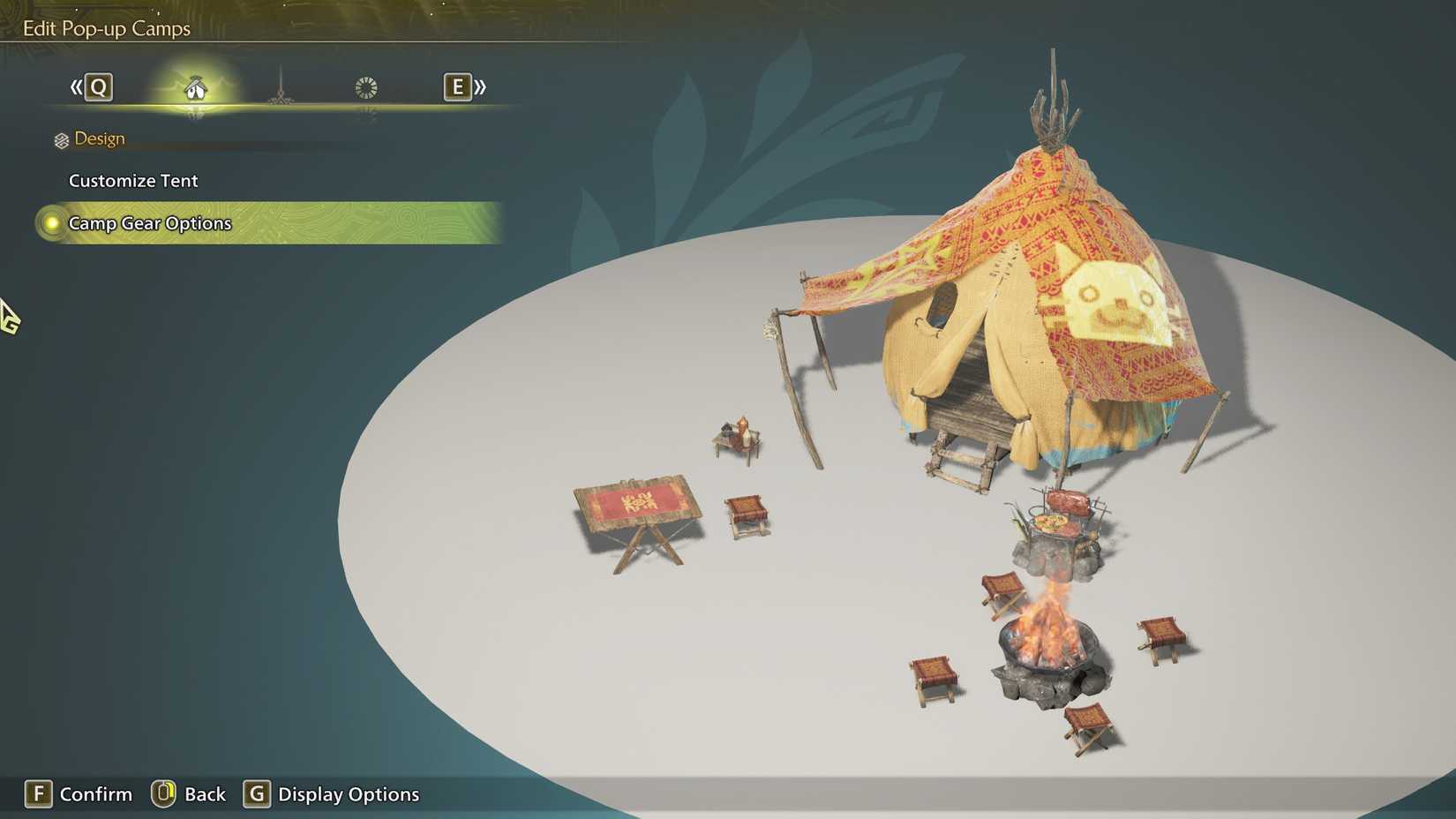 MH Wilds Camp Customization screen