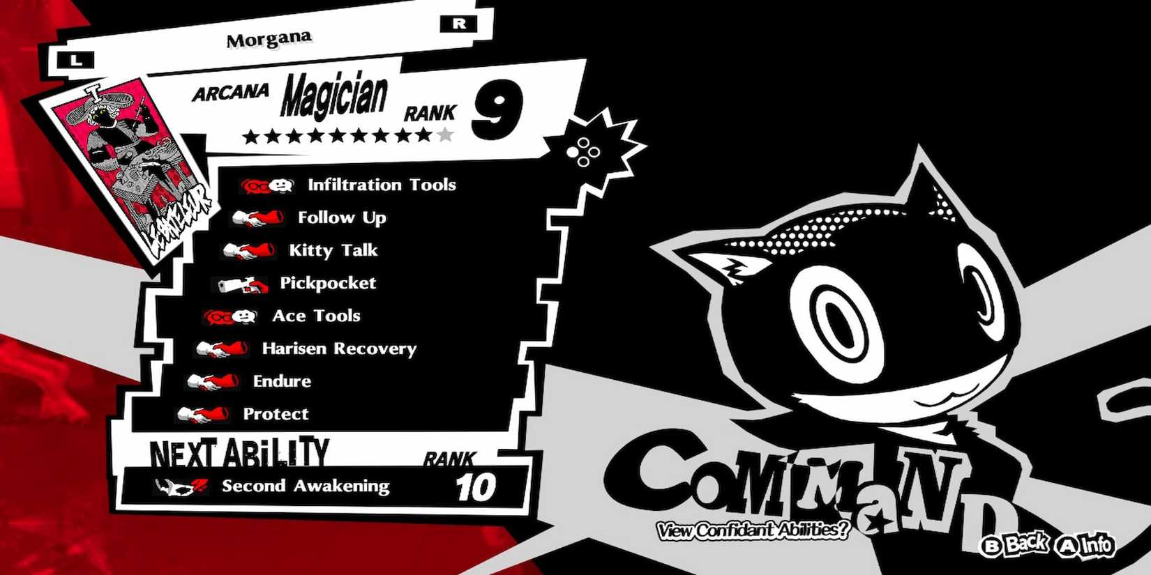 Morgana's Confidant Menu