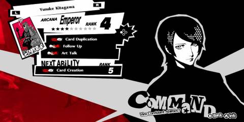 Yusuke's Confidant Menu 