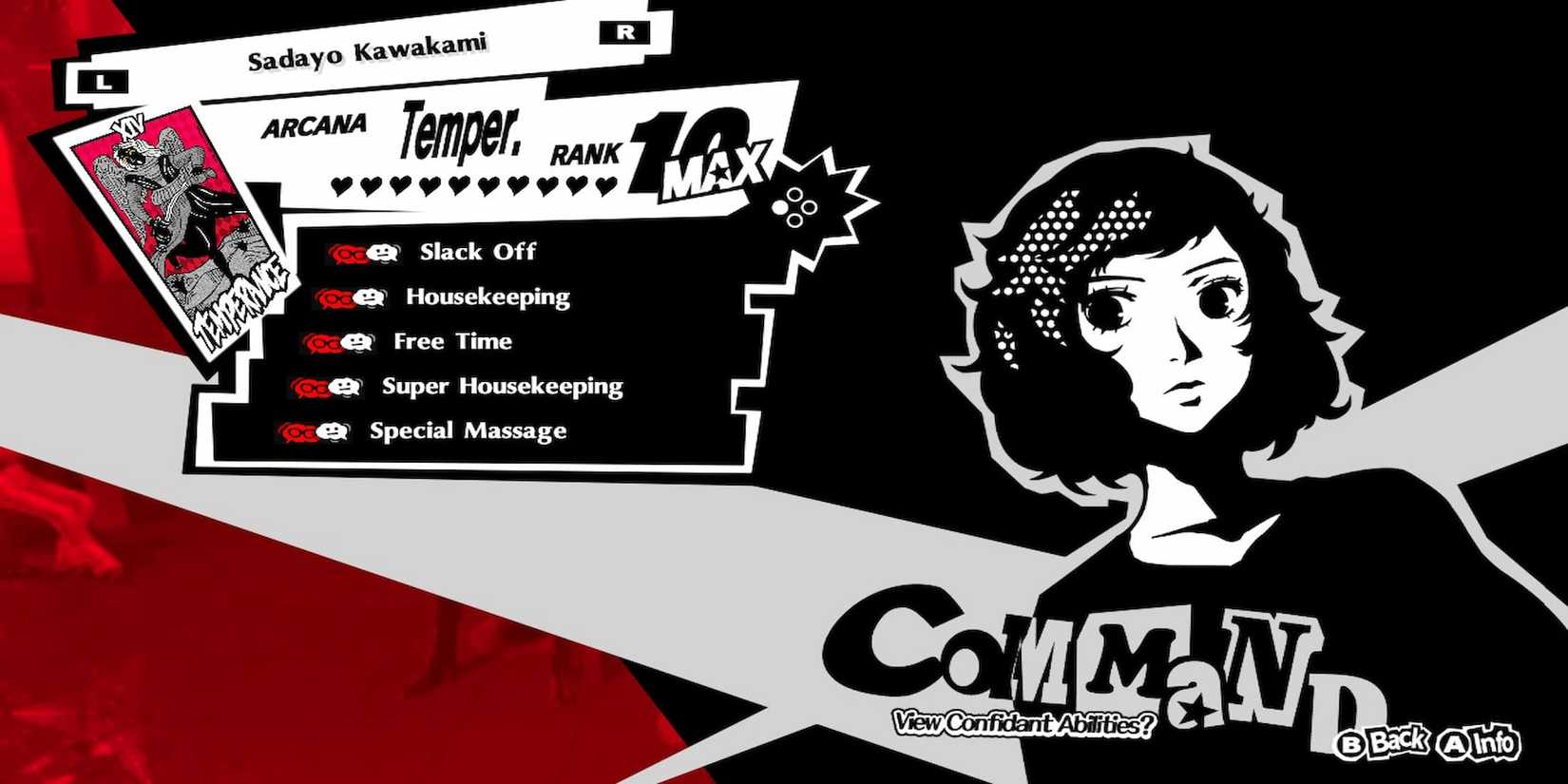 Kawakami's Confidant Menu 
