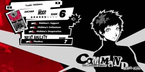 Mishima's Confidant Menu 