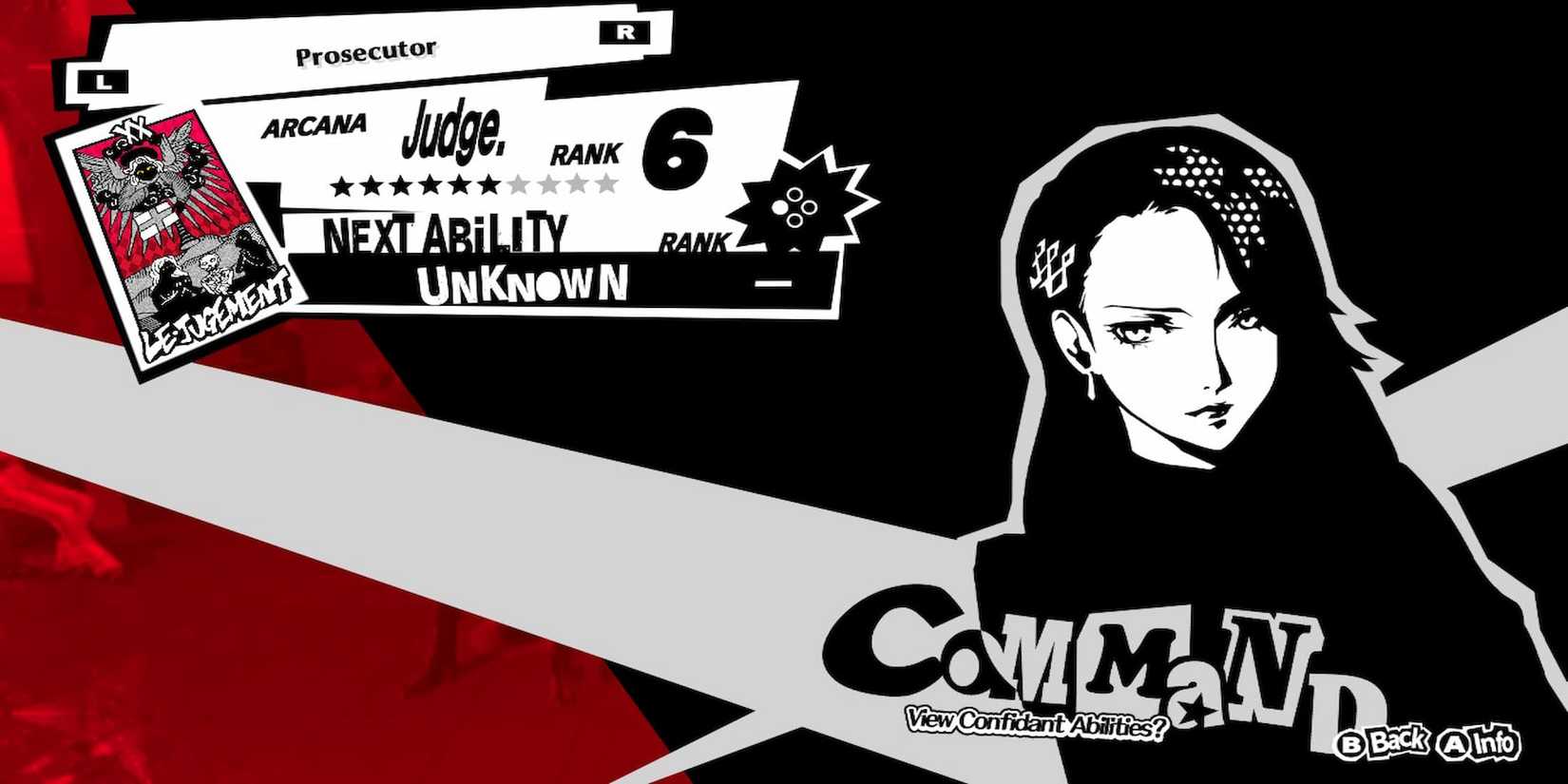 Sae's Confidant Menu 