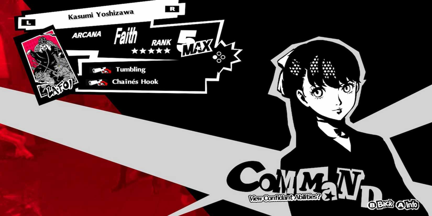 Kasumi's Confidant Menu 
