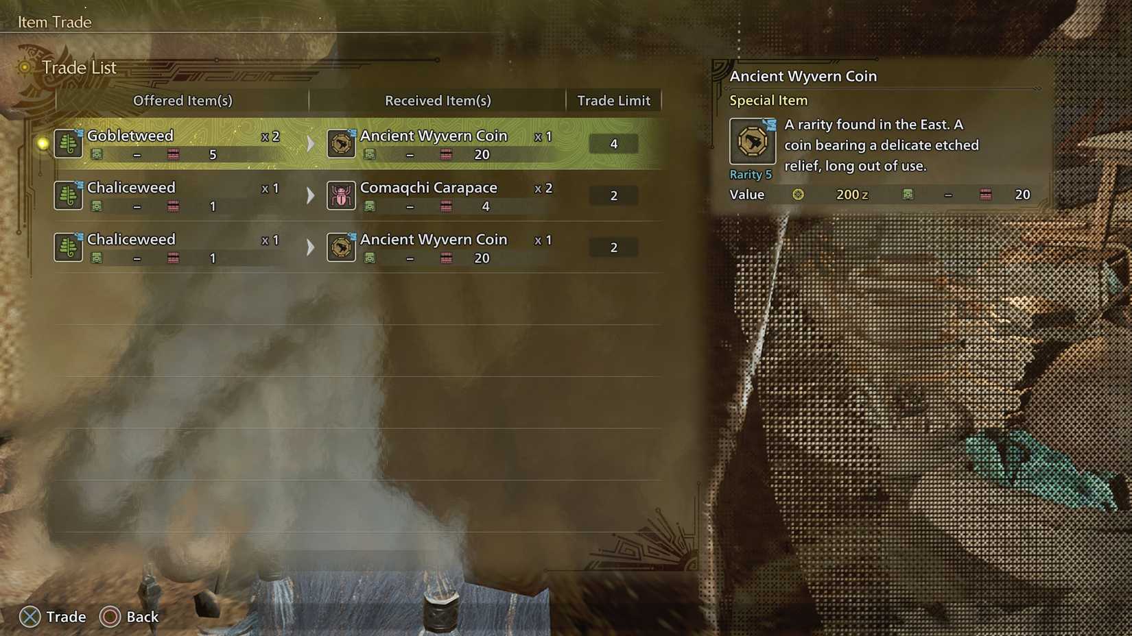 Trading with Rove in MH WIlds