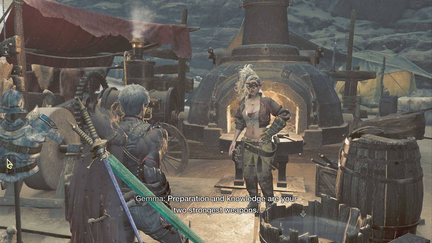 MH Wilds Gemma at WIndward Plains base