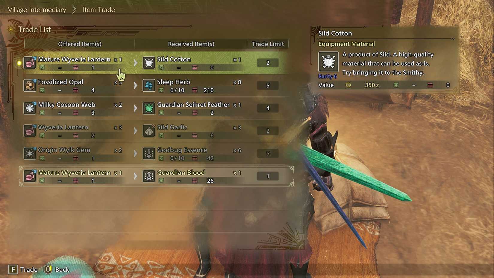 MH Wilds Getting Sild Cotton