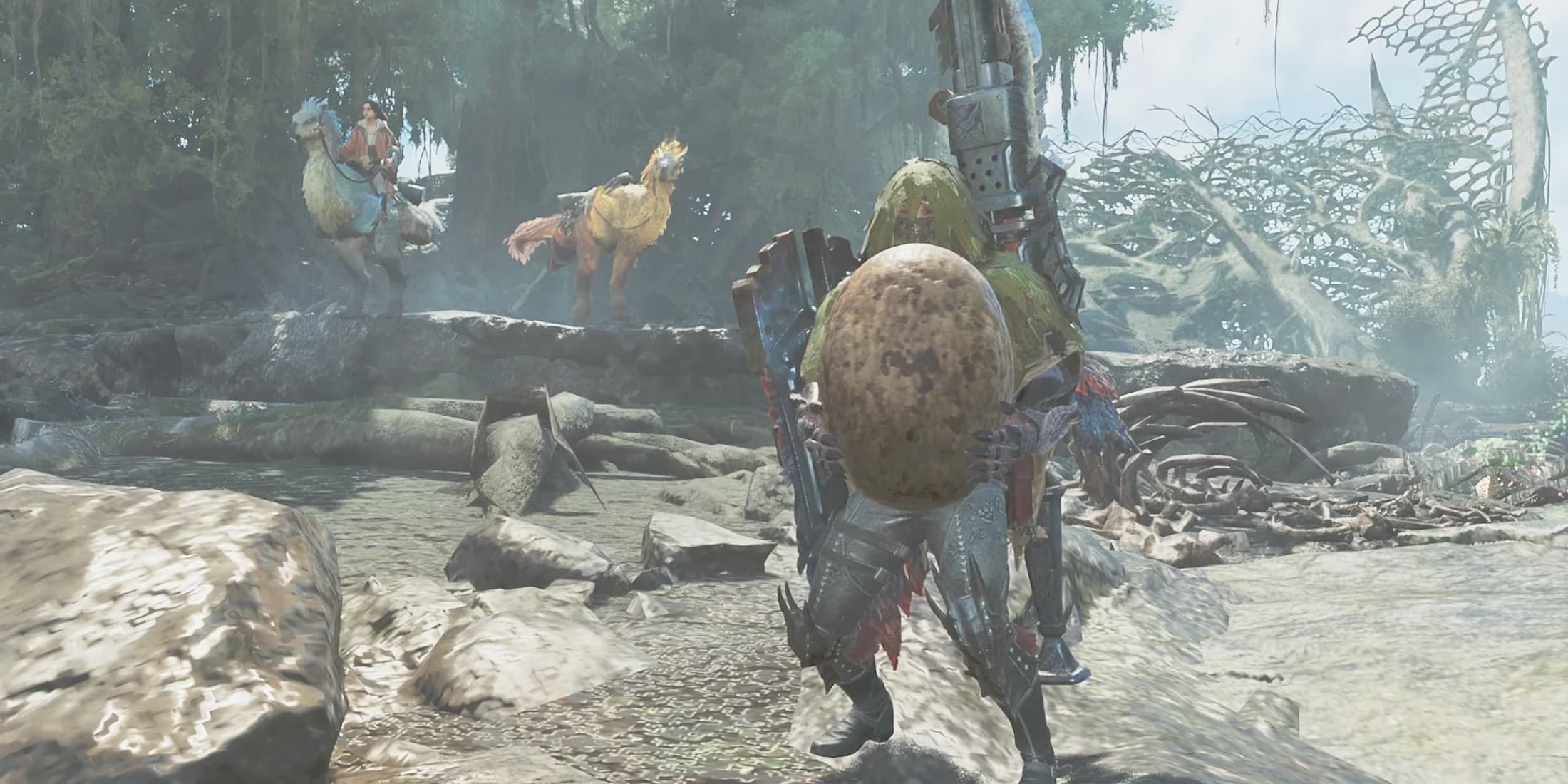 MH Wilds Carrying a Wyvern Egg