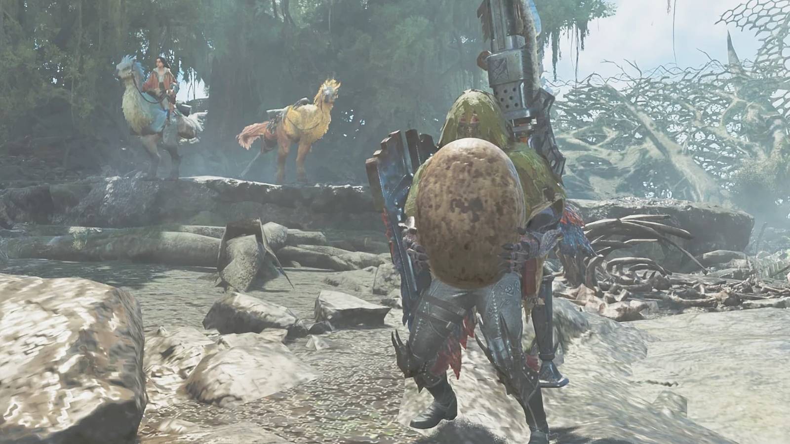 MH Wilds Carrying a Wyvern Egg