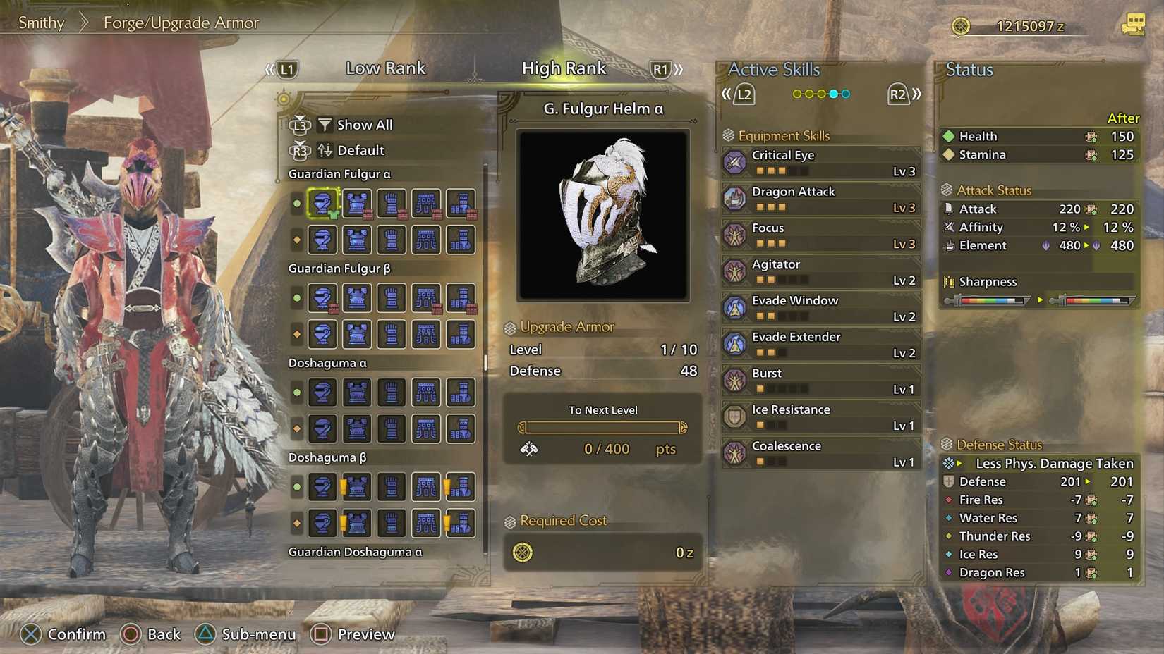 MH Wilds Early High Rank LS armor