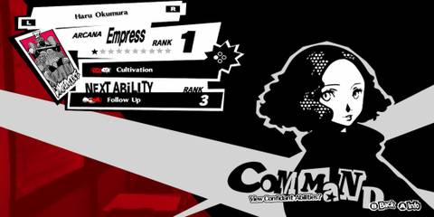 Haru's Confidant Menu