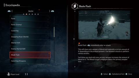 Rise of the Ronin Blade Flash Encyclopedia entry