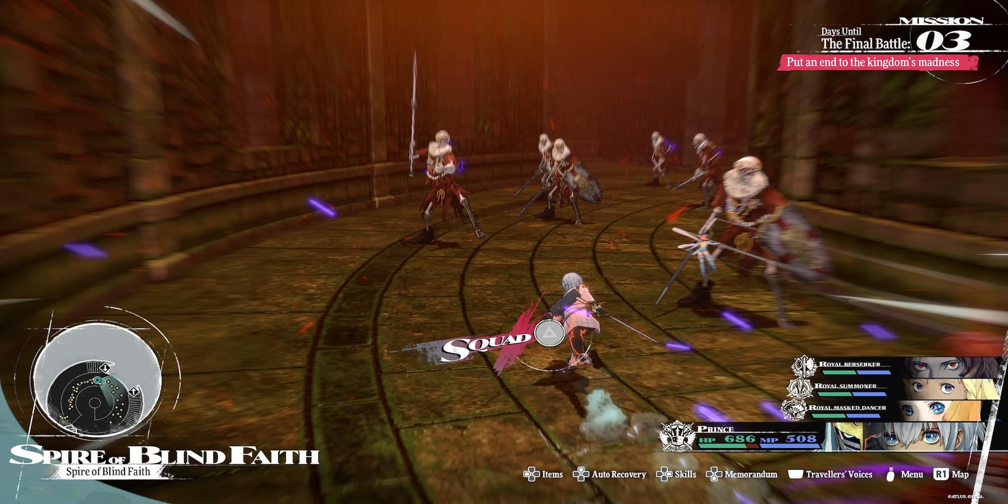 The Player Running Through The Group Of Weak Skeletons