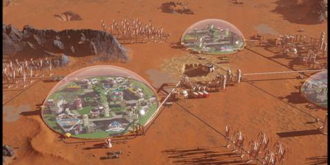 Two Colony Domes Side by Side in Surviving Mars