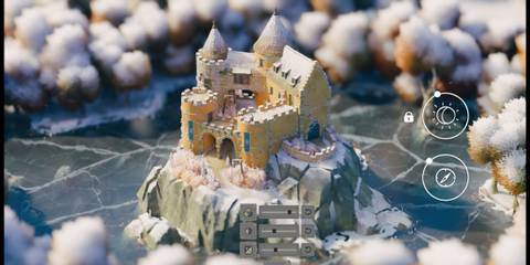 A Player Made Castle on a Hill in Tiny Glade