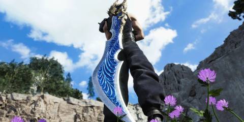 An image of Cloud Strife in the Zantetsuken weapon mod for Final Fantasy 7 Rebirth 