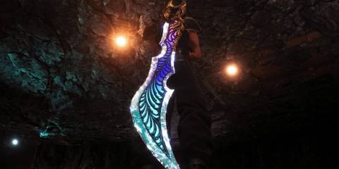 An image of Cloud Strife in the Zantetsuken weapon mod for Final Fantasy 7 Rebirth 