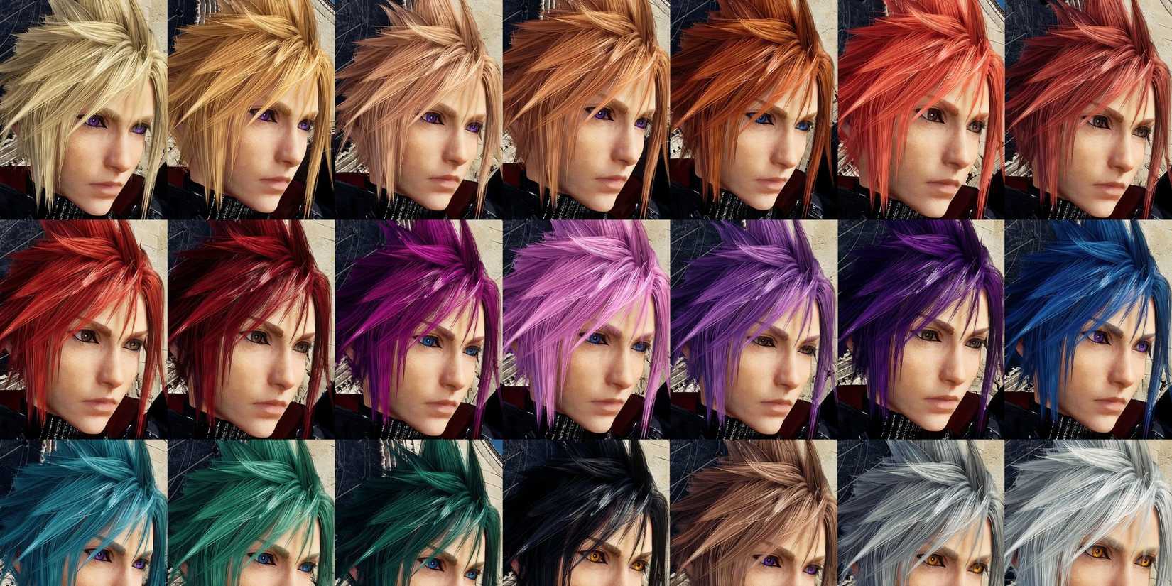 An image of Cloud Strife in the colorful hair mod for Final Fantasy 7 Rebirth 