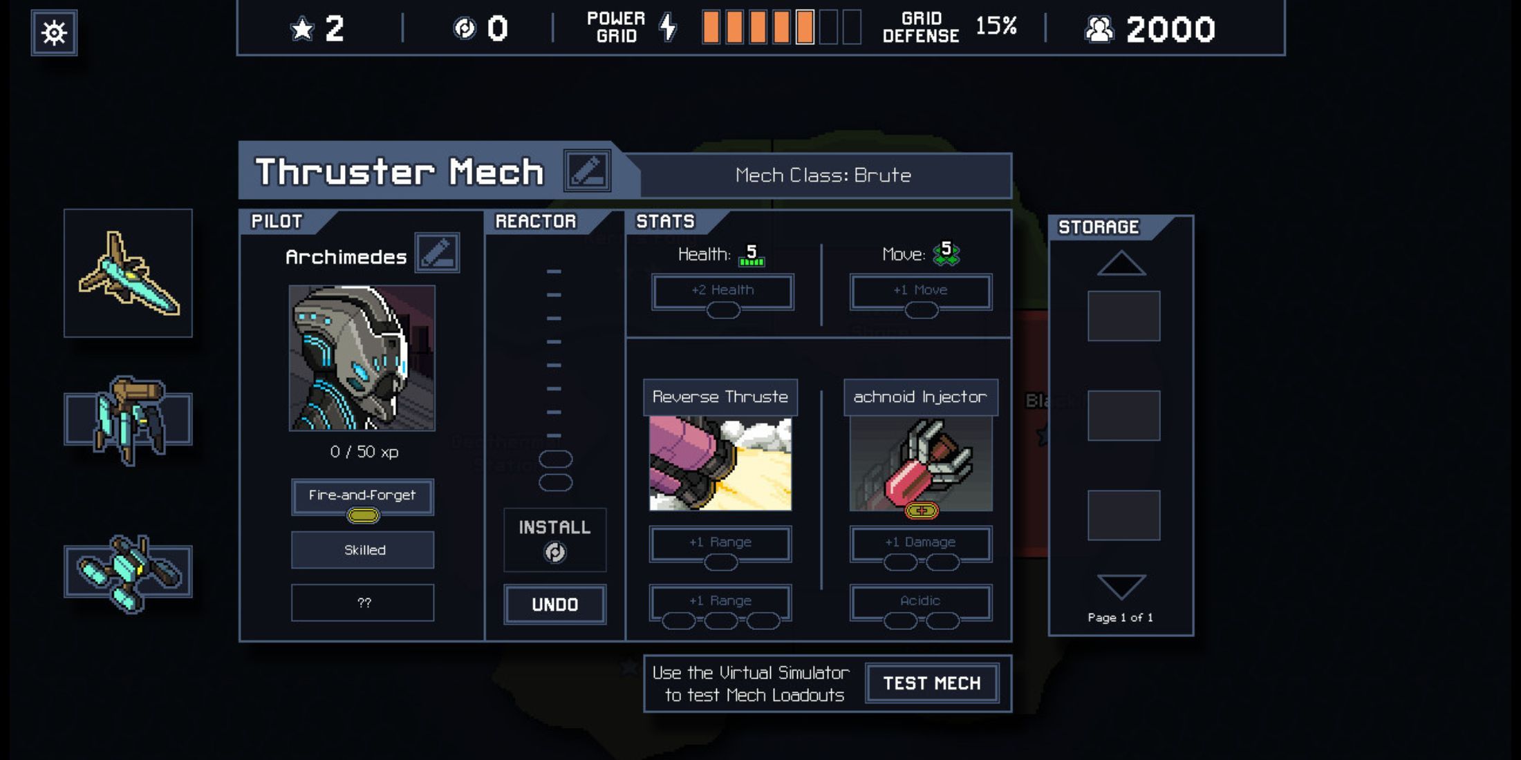 Inspecting A Crew Members Mech on Into the Breach