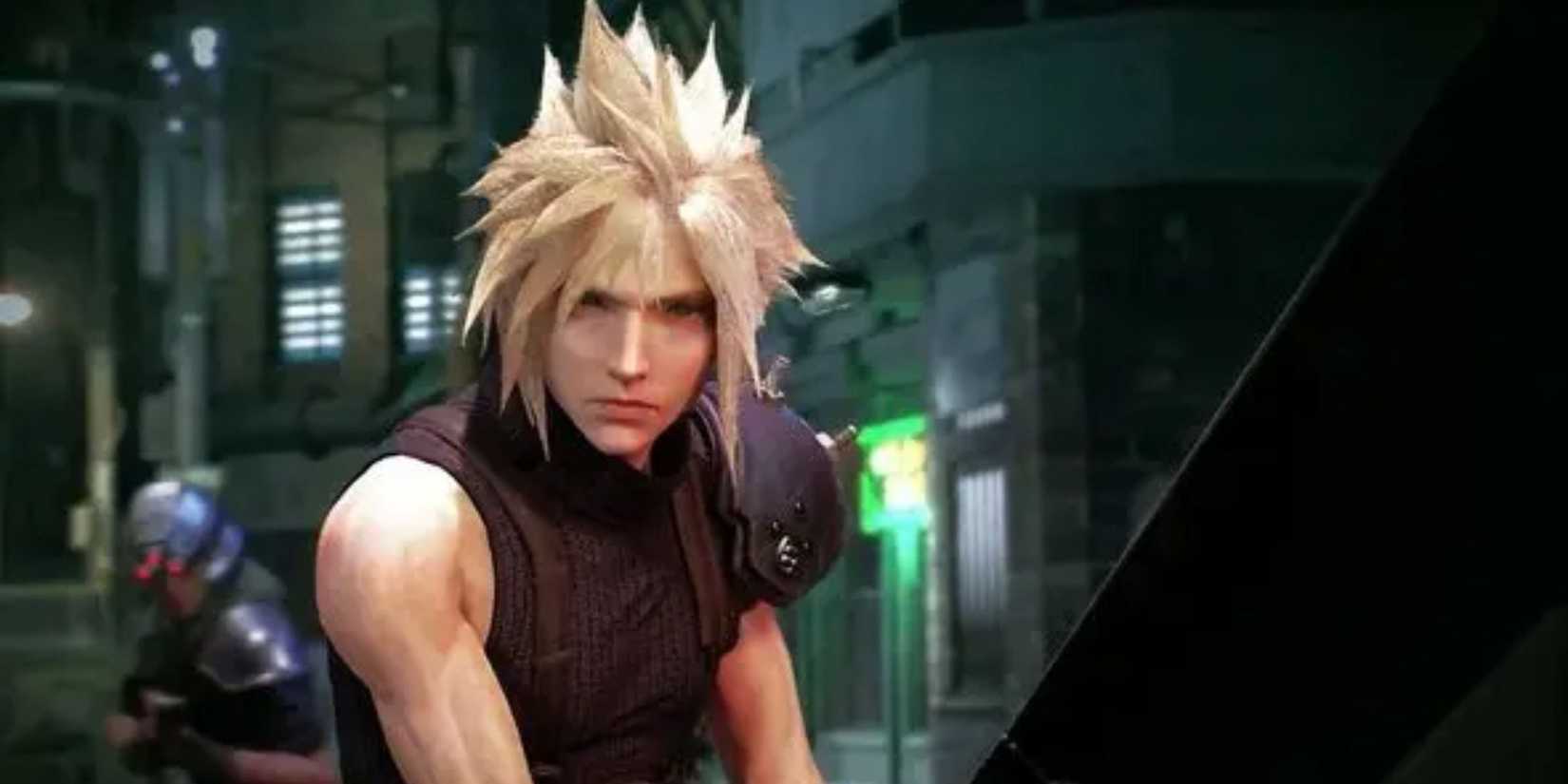 An image of Cloud from Final Fantasy VII remake in the Aggressive Companions mod